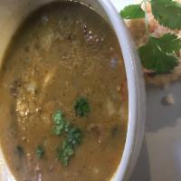 Green Chile Stew Soup · Traditional New Mexico rustic receipe with ground beef, green chile, and potatoes. 