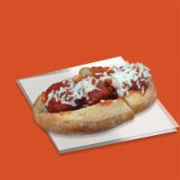 Meatball Hero · Beef meatballs topped with marinara sauce, mozzarella and served on toasted Italian bread.