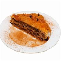 Baklava · Mediterranean layered pastry filled with chopped walnuts and sweetened with honey