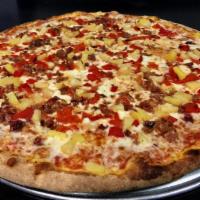 Sorrento Pizza · Mozzarella, bacon, pineapple and roasted red peppers.