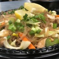 6. Pancit Plate · Chicken, pork or combo. Rice noodles with stir fried veggies and meat.