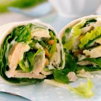 Chicken Caesar Wrap · Grilled chicken, romaine lettuce, and Caesar dressing. 