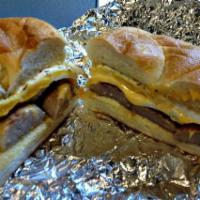 Sausage Egg and Cheese · Seasoned ground meat that has been wrapped in a casing.