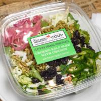 Kale and Slaw Salad · Contains mix greens (may include organic baby kale, organic baby arugula, organic romaine le...