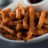 Sweet Potato Fries · Maple syrup.