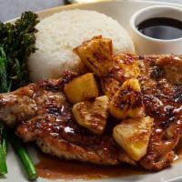 Maui Pineapple Chicken · Grilled with pineapple, baby broccoli, jasmine rice, sweet soy ginger sauce.