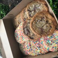 Chocolate Chip and Birthday Cake Full Dozen · Our two top flavors! This box includes six each of:

Brown Butter Triple Chocolate Chunk
Bir...