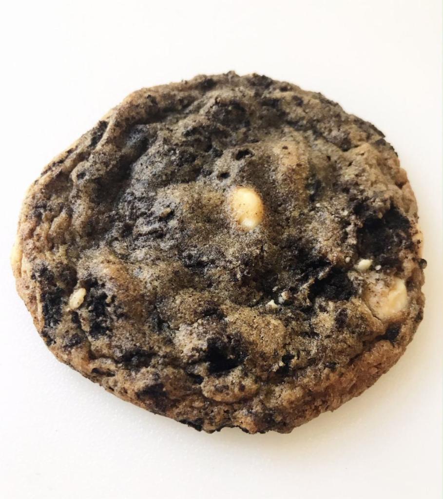 Cookies and Cream · This cookie tastes just like the ice cream! Chunks of oreos and white chocolate chips make this cookie one of the best!