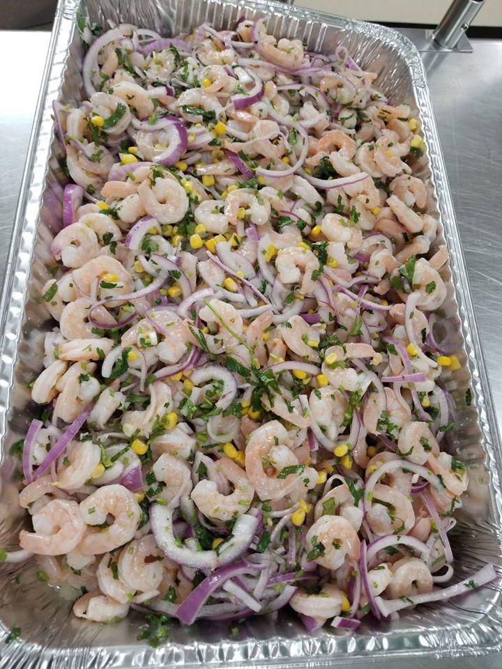 Ceviche de Camaron · Peruvian style shrimp salad.