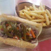 7. Italian Beef Meal · Sliced Italian Beef on French Bread. Includes Sm. Fry & Sm. Drink. Your Choice of Toppings.