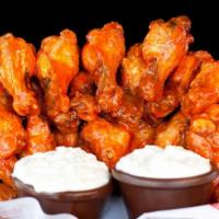 100 Pieces Wings with 10 Blue Cheese · 