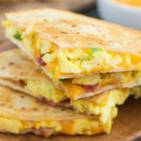 TRAP'N SAUSAGE,BACON &CHEESE · ENJOY OUR HOOD SIGNATURE SAUSAGE,BACON QUESADILLA W/ EGGS AND  YO CHOICE OF TOPPINGS!
