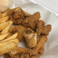 Catfish Nuggets · Includes fries, Texas toast, pickles, peppers and bulleez tartar sauce.

Make it a combo - a...