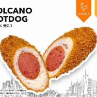 Volcano Hotdog · Chicken and pork. A powerful hotdog made with spicy sausage.