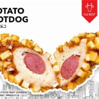 Potato Hotdog · All beef. A hot dog wrapped in crispy fried potatoes.