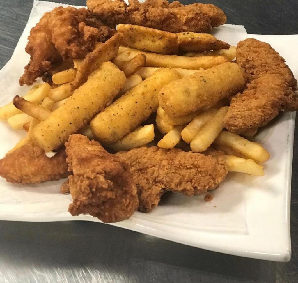 Chicken Fingers · 6 pieces. Breaded or battered crispy chicken.