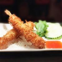 2 Pc Fried Coconut Shrimp · With sweet chili sauce.