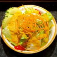 Garden Salad · Mixed greens with sweet ginger dressing. Vegetarian.