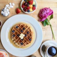 OLD FASHIONED SOUR CREAM WAFFLES · Belgian Style with 100% Maple Syrup