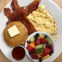 BIG BREAKFAST WITH SILVER DOLLAR PANCAKES · With Bacon or Sausage & Eggs any Style