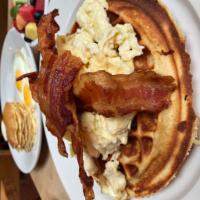 BIG BREAKFAST WITH OLD FASHIONED SOUR CREAM WAFFLES · With Bacon or Sausage & Eggs any Style