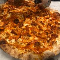 Brooklyn Buffalo Chicken Pizza · Garlic oil, mozzarella, breaded chicken, 