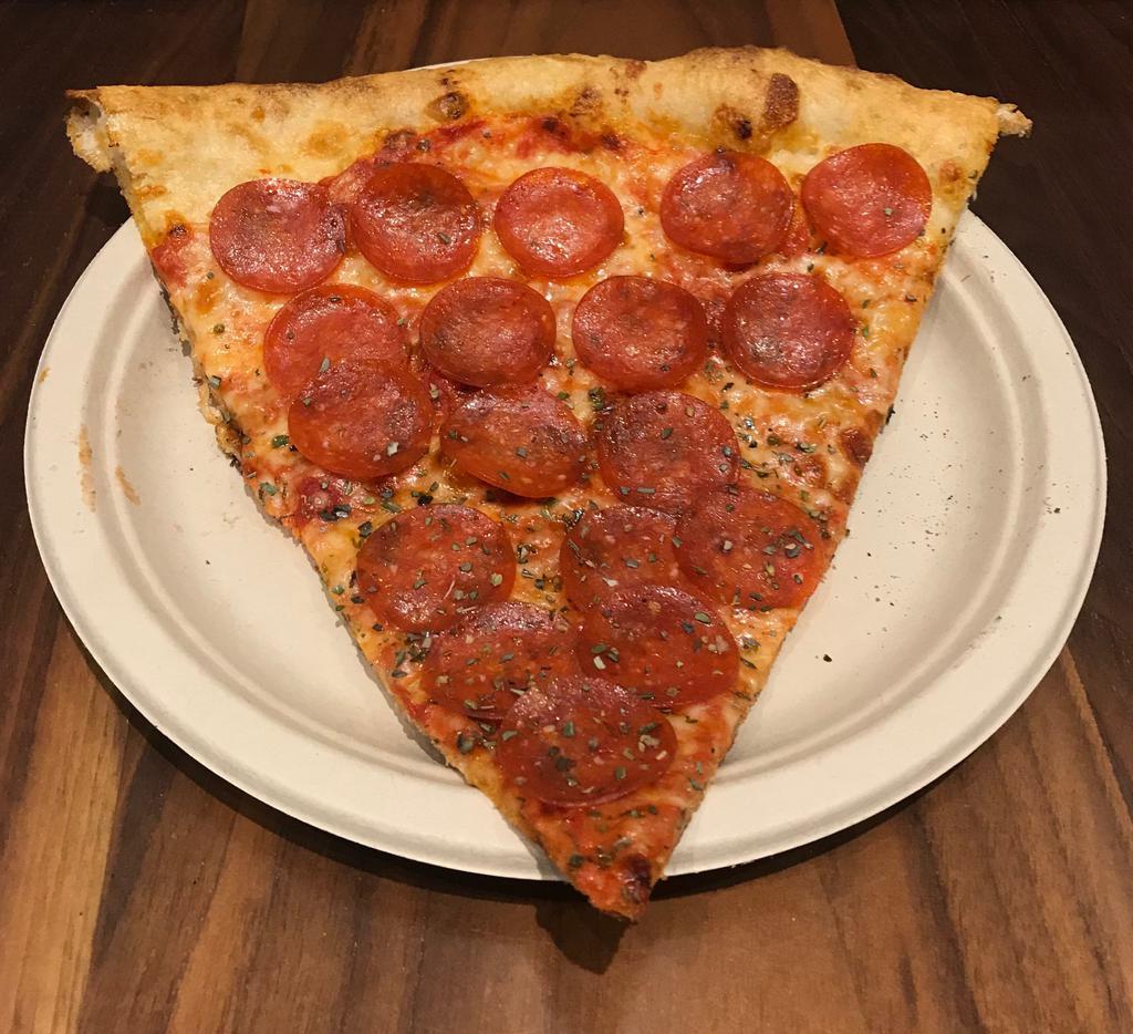 Holy Roni Pizza Slice · Tomato, mozzarella and pepperoni.