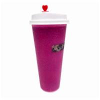 Fresh Dragon Fruit Tea · Made with fresh dragon fruit and green tea.