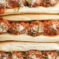 Meatball Sandwich · Delicious Meatballs,Marinara, sprinkled with Parmesan Blend.
