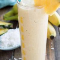 Mango Colada Smoothie · Mango, pineapple, coconut water or milk, sweetener.
