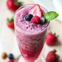 Early Blast Smoothie · Strawberry, blueberry, raspberry, and vanilla yogurt.
