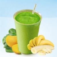 Green Smoothie · Spinach, mango, banana, apple juice.