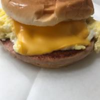 Bologna Egg and Cheese Sandwich · Served with 2 fresh eggs, melted cheese and bologna
