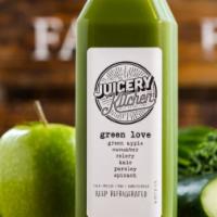 Green love · Green Apple, Cucumber, Celery, Kale, Parsley & Spinach