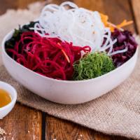 Seaweed Salad · Wakame, akatosaka, orgo seaweed, daikon, carrots, beets with sesame dressing