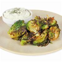 Brussels Sprout Salad · Fried brussels sprouts with shiokonbu, wasabi ricotta cheese dipping sauce