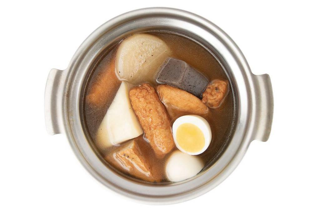 Oden Large · Vegetables and fish cakes stewed in light fish broth (Photo is Small size)