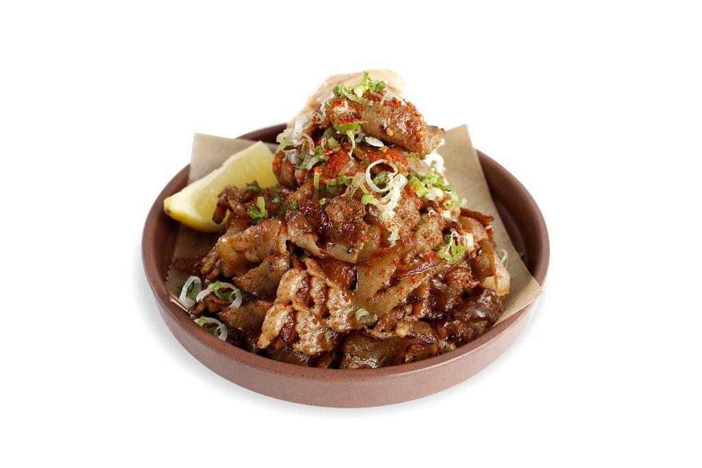 Spicy Pork · Grilled pork with ginger and Japanese chili