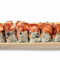 Mew Special Roll · Spicy salmon and avocado wrapped in seared salmon and mayo