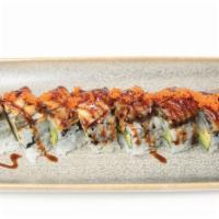 Black Dragon Roll · Avocado & shrimp tempura topped with eel & flying fish roe