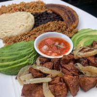 Bandeja Paisa - Colombian VARIETY platter · A traditional Colombian variety plate with crispy Blackbird chicharron, ground carne 