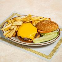Cheeseburger   · Same as the hamburger, but with cheese. Add bacon for an additional charge. Served with fries