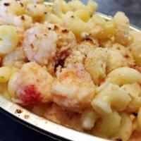 Mac and Cheese with Lobster · Mac and cheese served with lobster