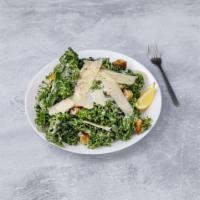 Saggio  Cesar · Black Kale with anchovy  seasoned  croutons  & shaved parmigiano