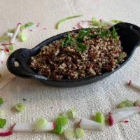 Quinoa Salad · Organic cooked quinoa red and white mix combined.