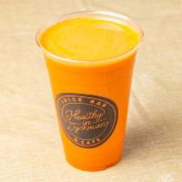Healthy Goodness Juice · Orange, pineapple, apple, carrot, lime, ginger and turmeric.