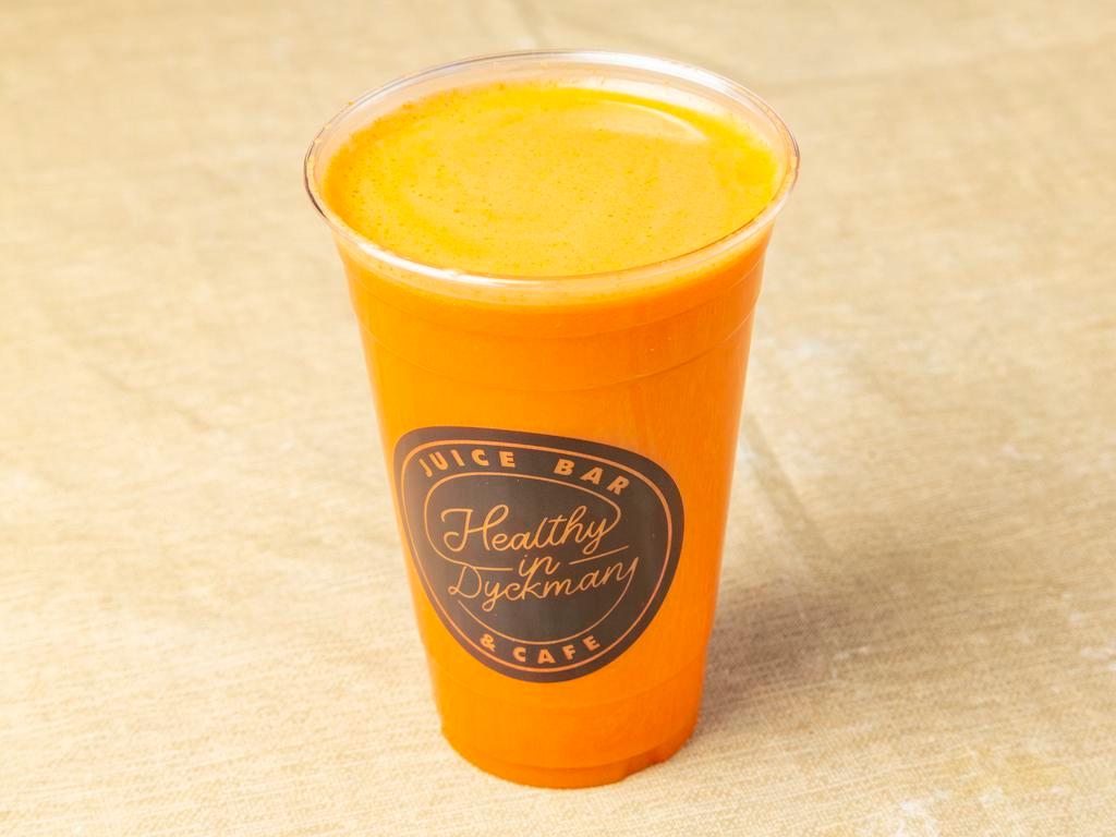 Healthy Goodness Juice · Orange, pineapple, apple, carrot, lime, ginger and turmeric.