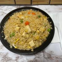 Chicken Fried Rice · come with chicken, eggs,corns, peas,onions,carrots