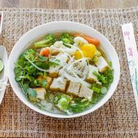 Tofu and Veggie Pho · Fried tofu and veggie (broccoli and carrot) 
