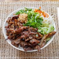 Vermicelli Salad with Grilled pork · Served with fresh and pickled vegetables and herbs